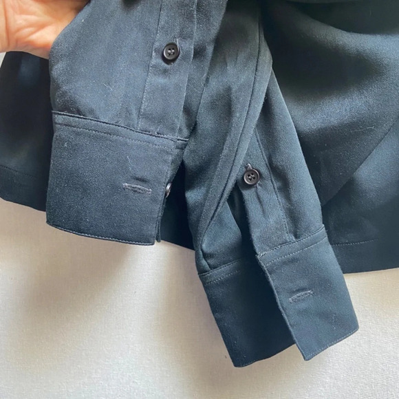 Oak + Fort drape front long sleeve black  Oversized blouse Sz XS - Picture 5 of 11